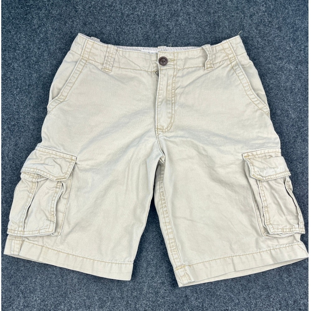Aeropostale Mens Cargo Shorts Khaki Tan Cotton Twill Y2K Utility Size 30
